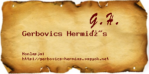 Gerbovics Hermiás névjegykártya